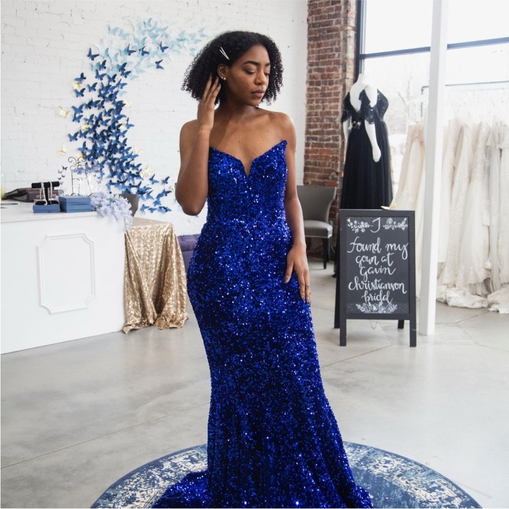Stunning Blue Sequin Gown